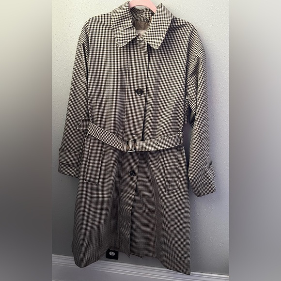 Barbour Jackets & Blazers - BARBOUR Somerland Belted Checked Cotton-blend Trench Coat Size 10 New